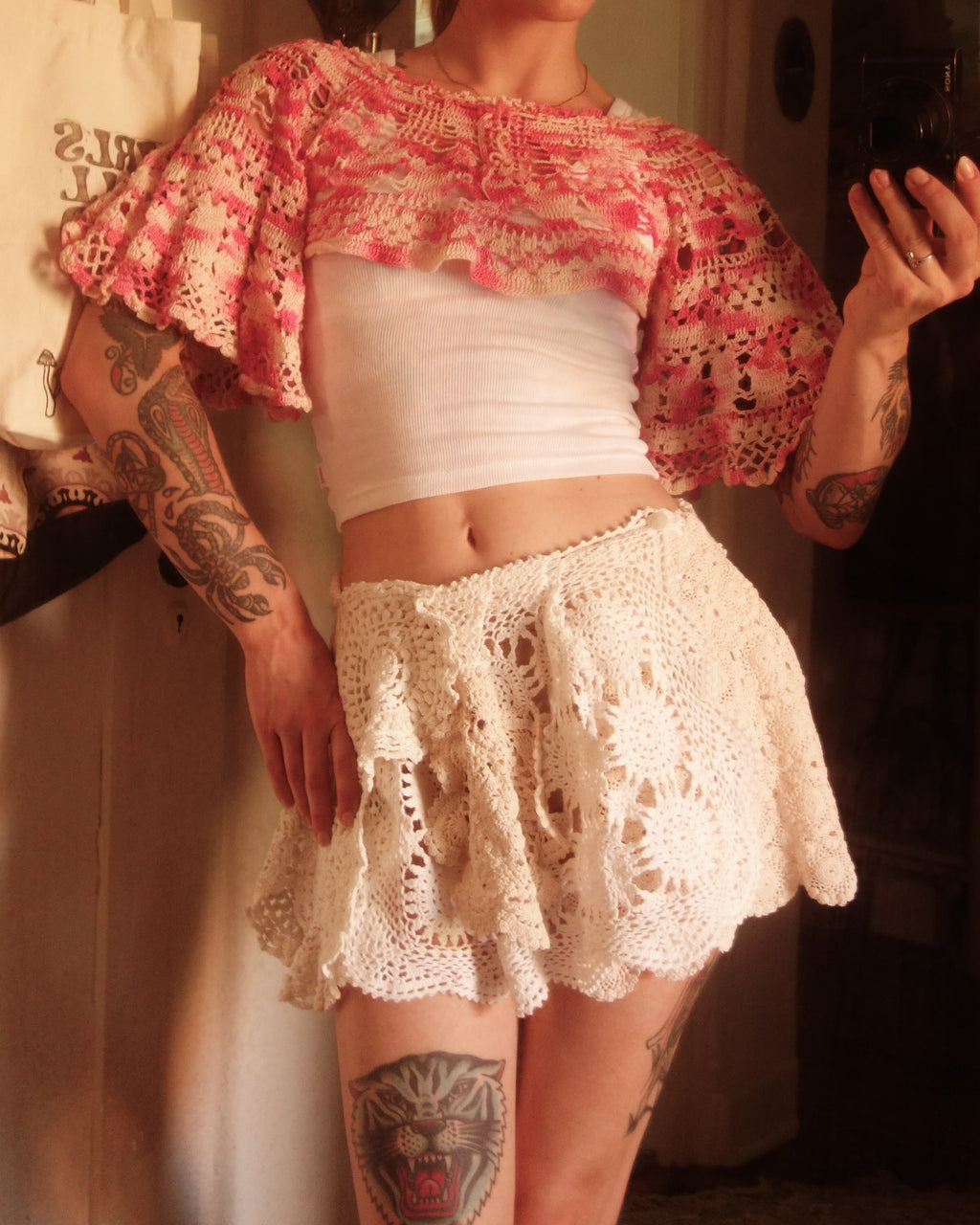 [xs/s] doily mini skirt