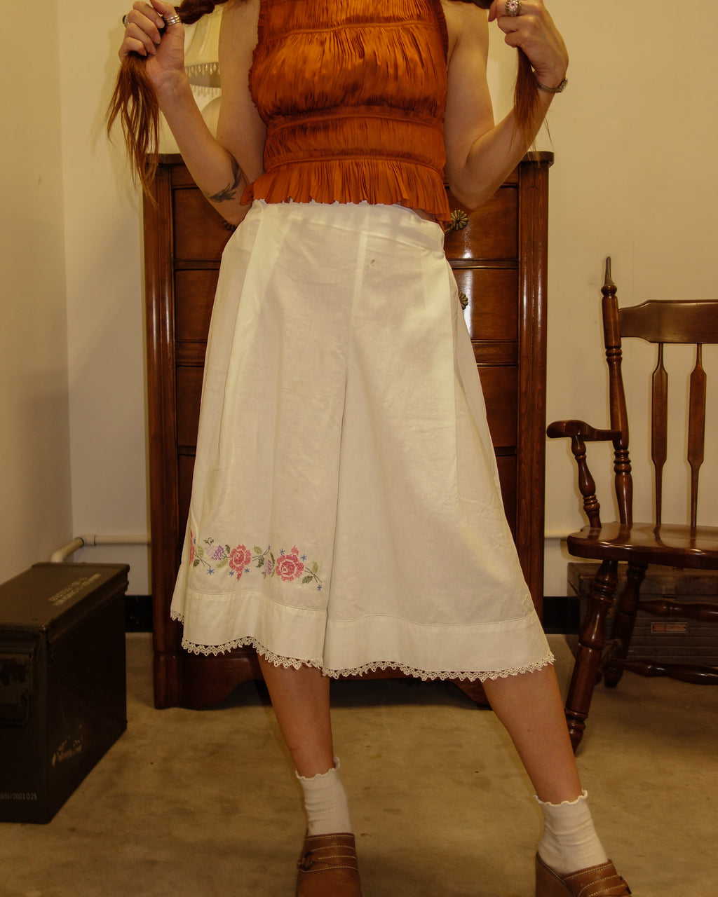 Embroidered Pillow Pants