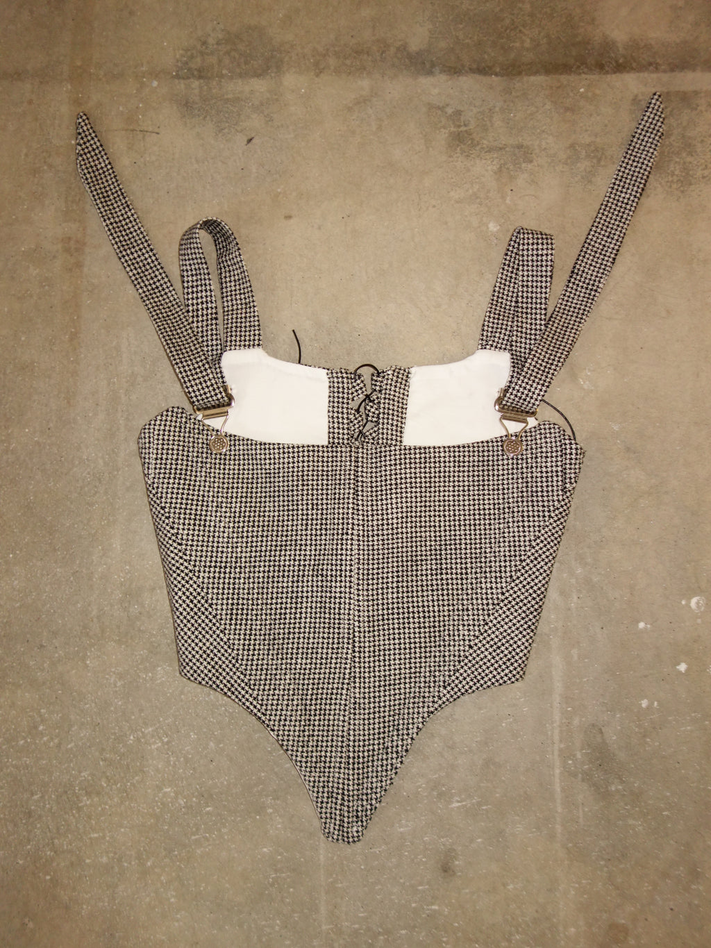 [s] Silk Houndstooth Corset