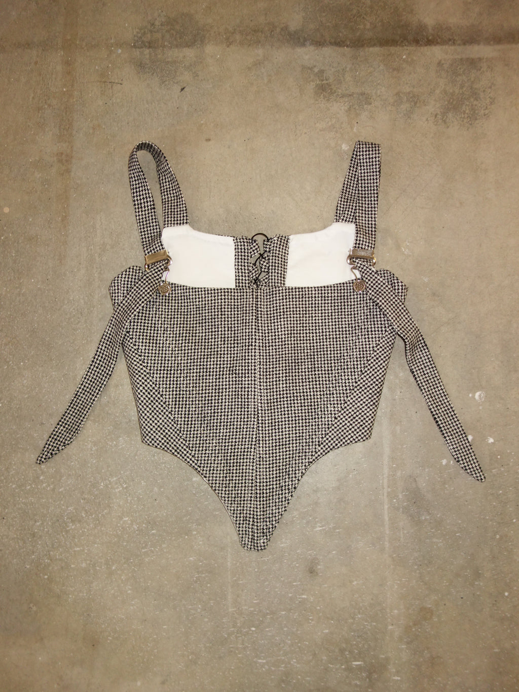 [s] Silk Houndstooth Corset
