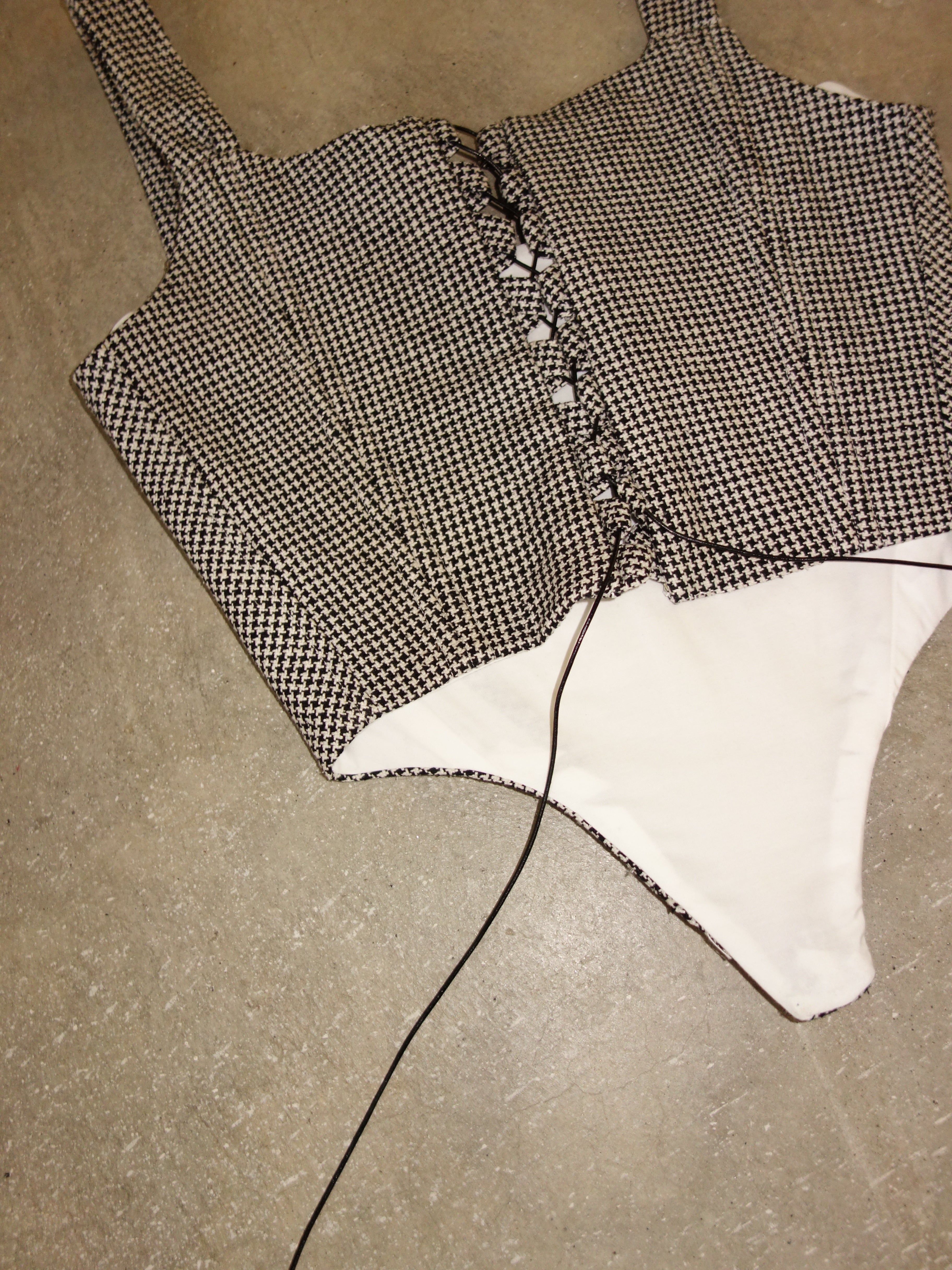 [s] Silk Houndstooth Corset