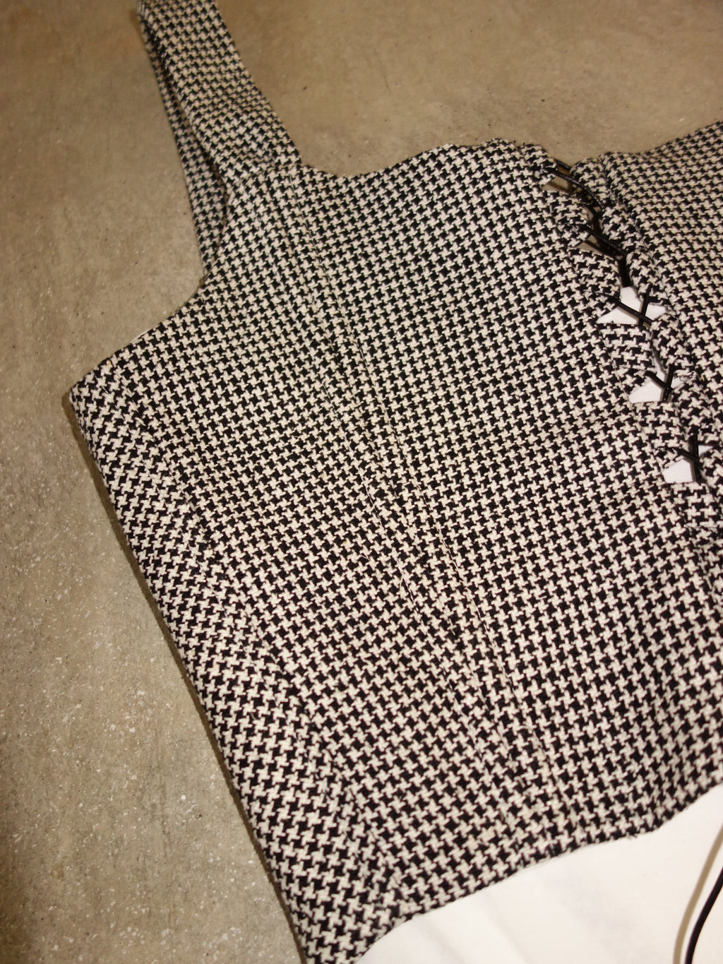 [s] Silk Houndstooth Corset