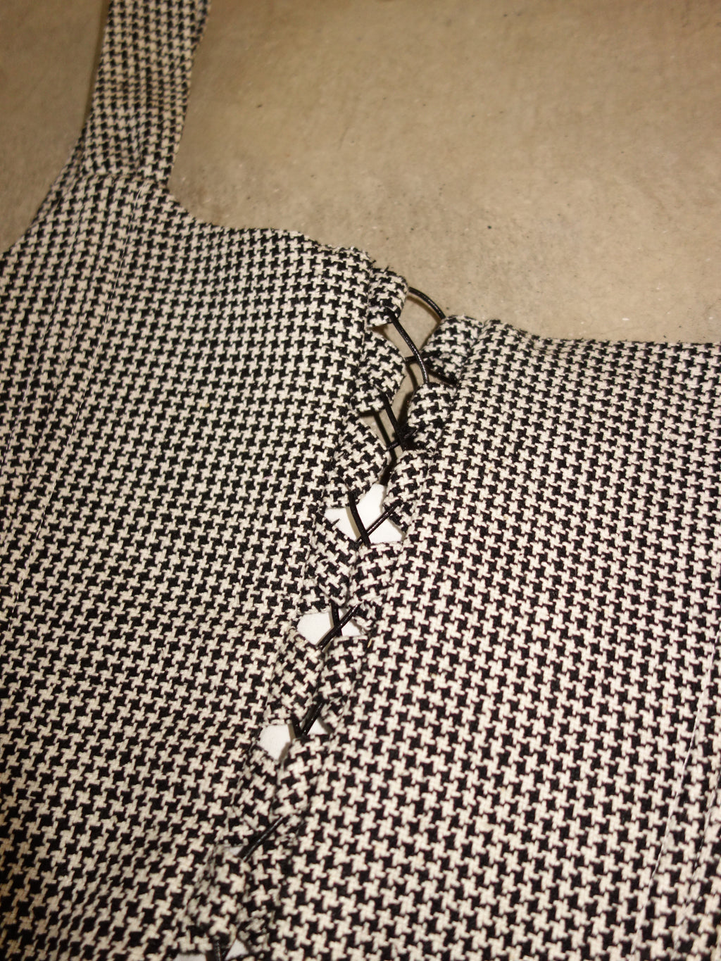 [s] Silk Houndstooth Corset