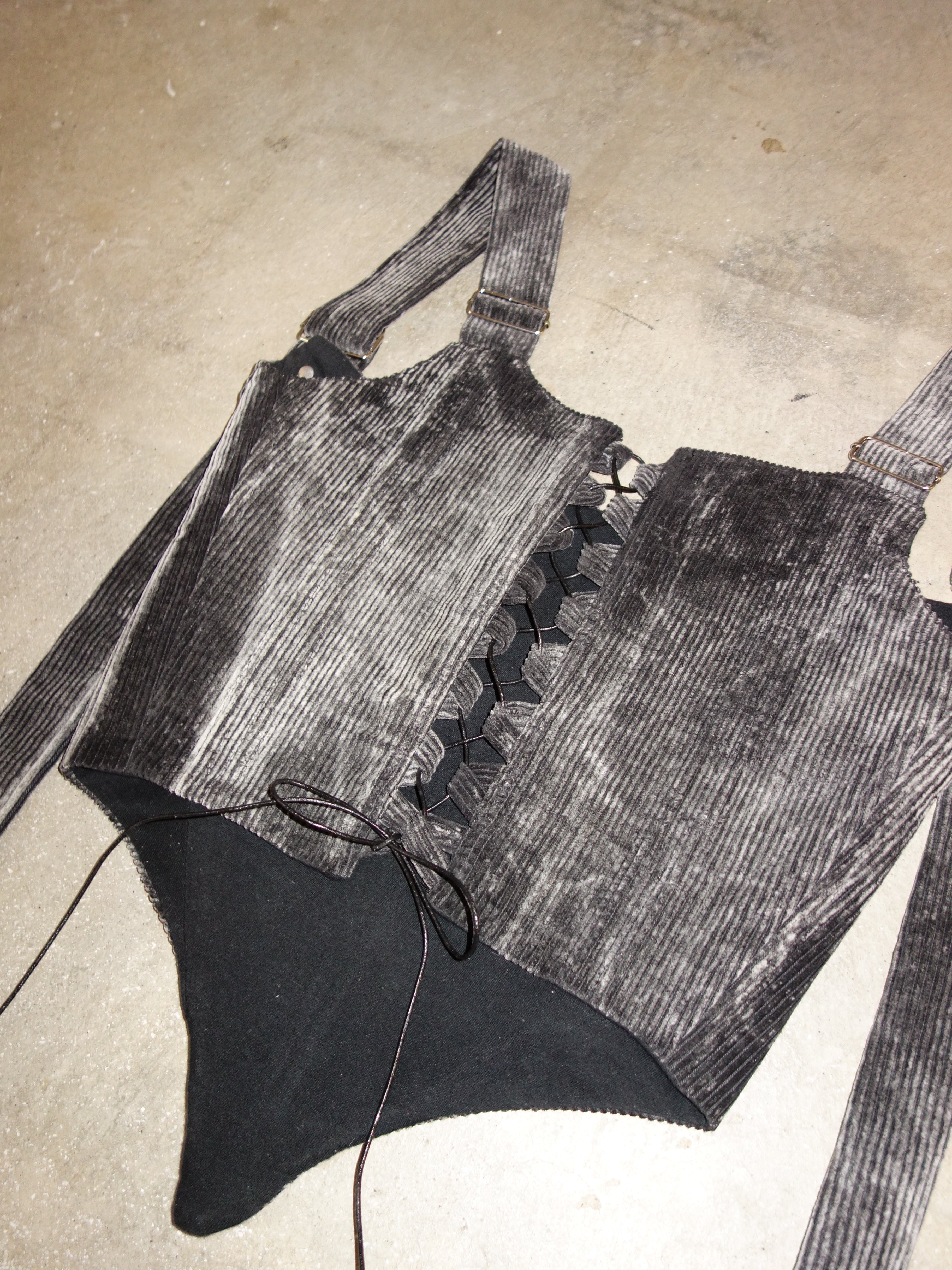 [s] Acid Wash Corduroy Corset